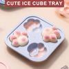 Silicone Ice Cube Mold with Lid Cute Cat Claw Ice Cube Tray Odor-Free Push-Type BPA-Free Ice Maker for Drinks Coffee Juice Cocktails