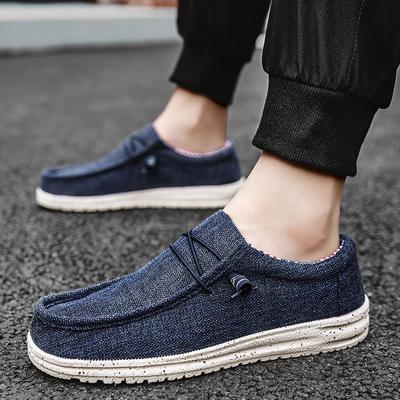 Sapatos de lona masculinos da moda verão, alpargatas, sapatos casuais respiráveis, mocassins masculinos, confortáveis, ultraleves, sapatos náuticos preguiçosos, tamanhos grandes 39-48