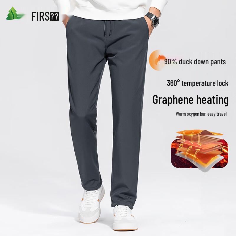 FIRS Men's 90% Duck Down Straight-Leg Winter Pants
