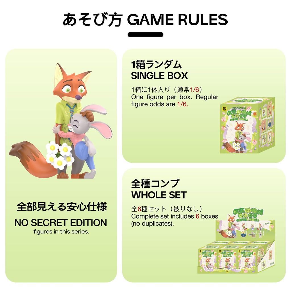 TOP TOY Disney Zootopia Judy Nick Flower Language Series Box of Gachapon Blind Box Figures Soft Vinyl PVC Premium Toys Birthday Present Christmas Gift