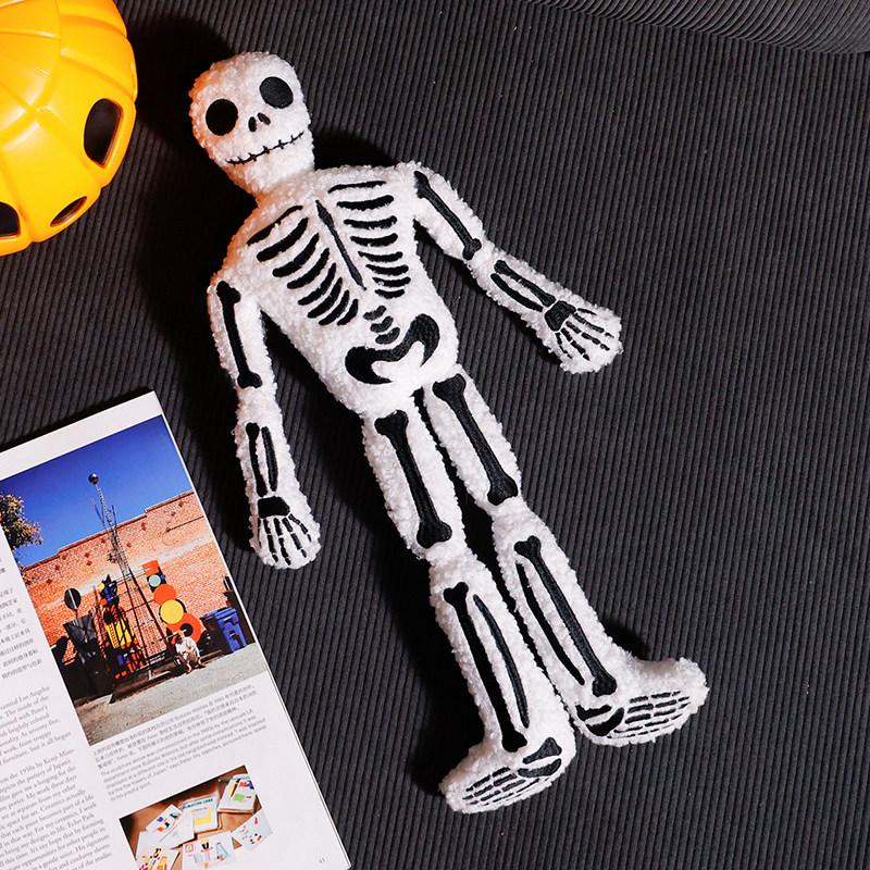 40/80cm Szkielet Boże Narodzenie Koszmar Pluszowa Zabawka Szkielet Pluszowa Lalka Halloweenowa Dekoracja Makietka Dziecięcy Prezent na Halloween