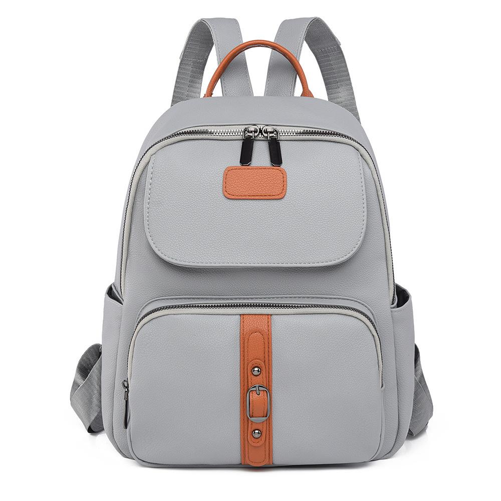 Stylish niche design backpack women's multi-pocket storage travel commuter backpack large-capacity leisure student schoolbag