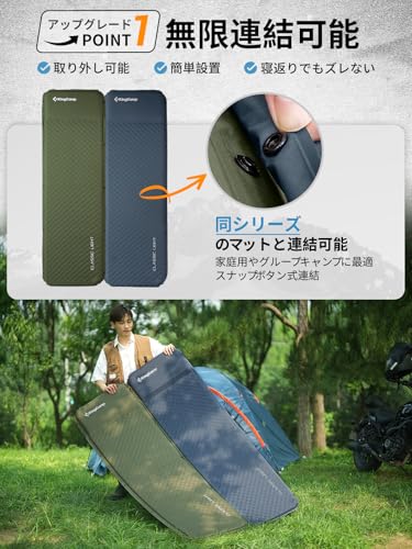 KingCamp Air Mattress, Automatic Inflator with Integrated Pillow, Lightweight (1.2kg), Portable, Water-Resistant, Compact, Perfect for Camping, Car Ca