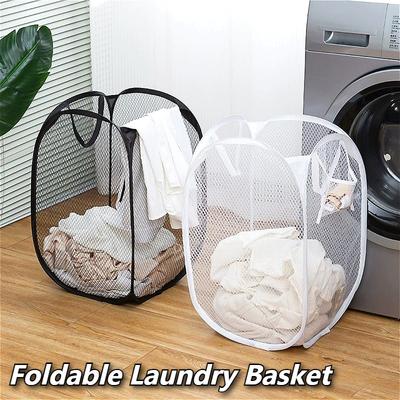 Panier à Linge Pliable pour la Maison Panier de Rangement pour Vêtements Sales en Maille Grande Capacité Sac de Rangement pour Jouets Seau Accessoires de Salle de Bain