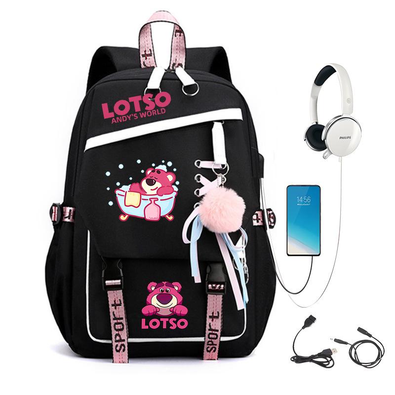 Sweet Strawberry Bear Children'S Backpack Lightweight Ridge Protection Large Capacity Primary And Secondary School Student Burden Reduction School Bag