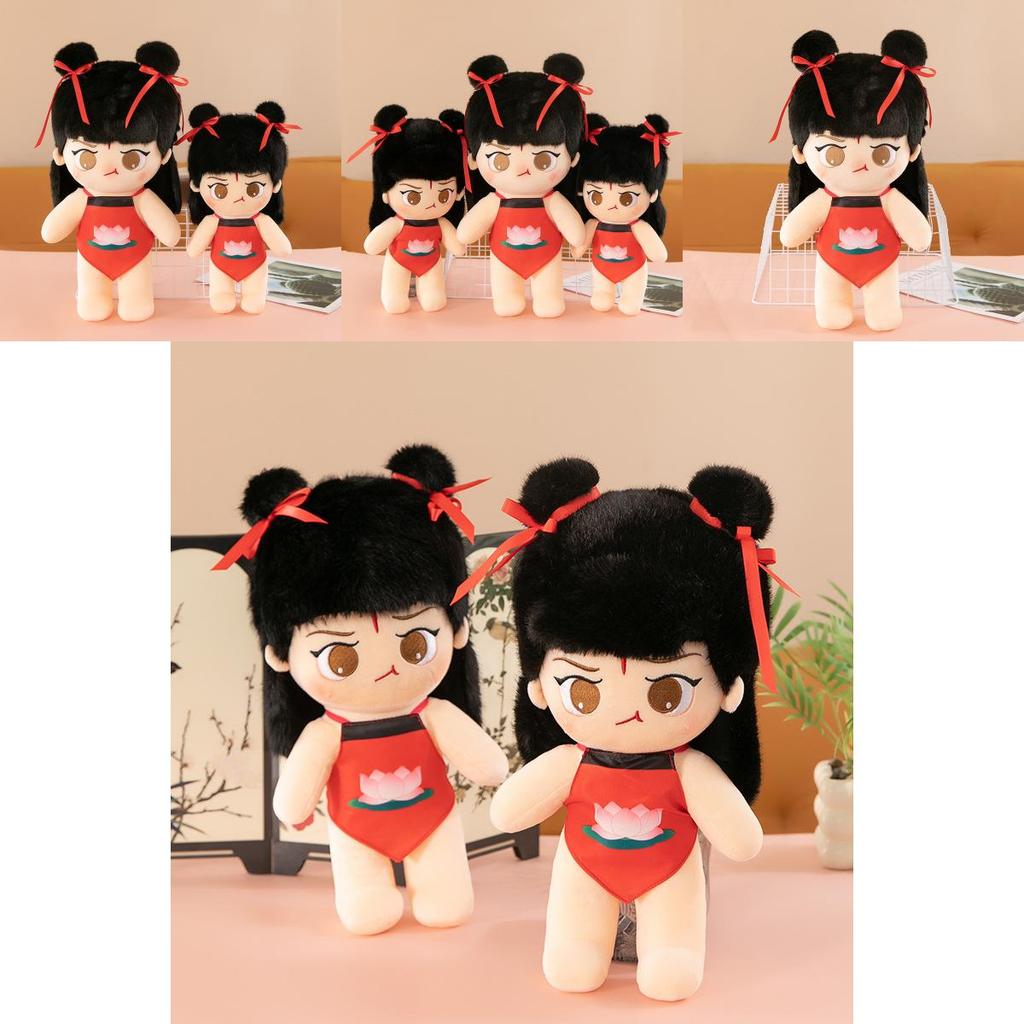 Cute Nezha Plush Toy Adorable Cotton Doll Perfect For Girls Birthday Gifts Soft And Cuddly Design