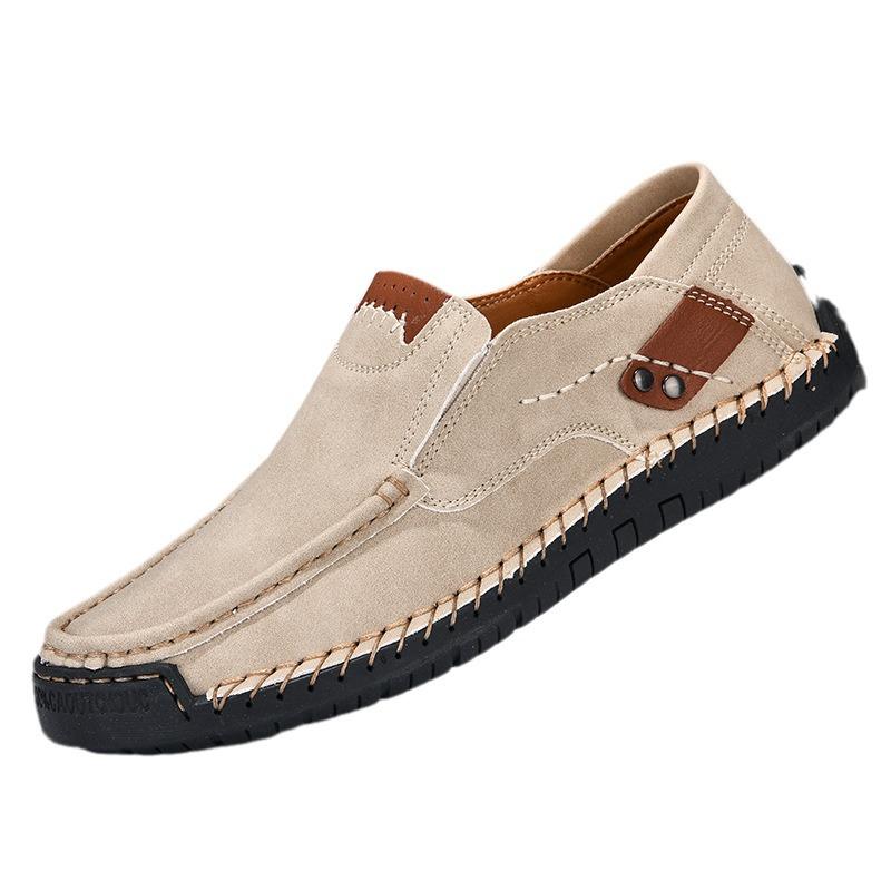 2024 Men's Spring Casual Korean Style Breathable Leather Moccasins - Trendy Handmade Large Size Shoes