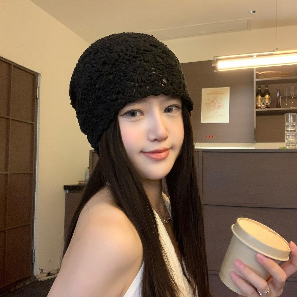 Handmade Hollowed Out Beanie Cap Bohemian Style Knit Cap Cute Ethnic Style Hat  Girls