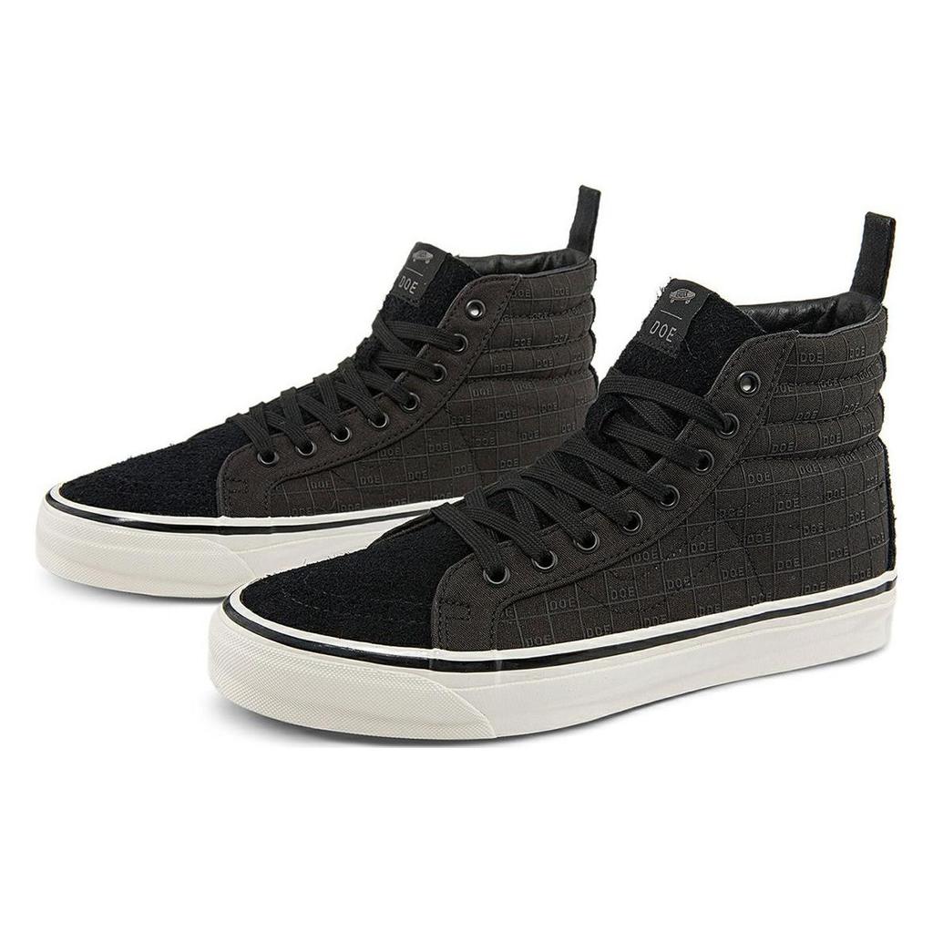 Vans Doe X Sk8 Hi Lx Creative Checkerboard Durable Breathable High-Top Skate Shoes Unisex sneaker Black VN0A4BVBBPT