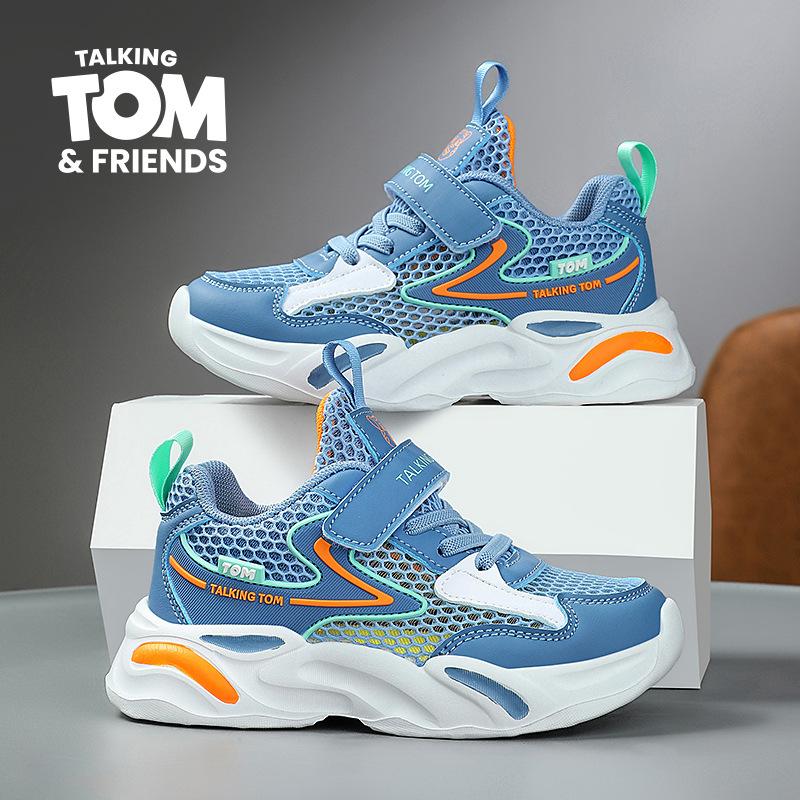 Tom Cat Classmate 2025 Summer New Boys Mesh Sports Shoes Elementary School Students Lightweight Running Shoes Entity