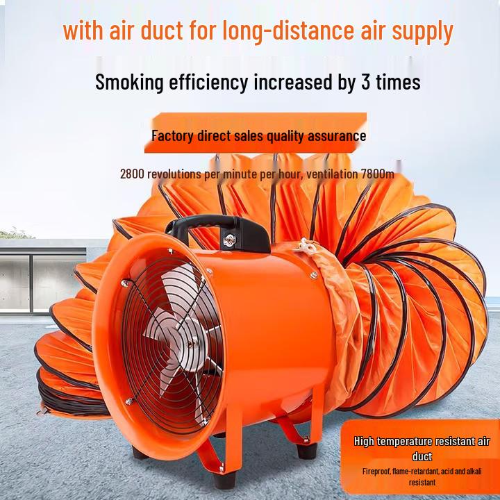 Portable 8-20 Inch Axial Ventilation Fan, 220V Industrial Duct Exhaust, Handheld Design 8 inch