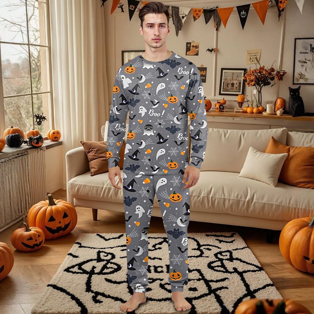 Family Matching Print Sets Pajamas Loungewear Outfits Family Matching Long Sleeve Tops+Pants Set