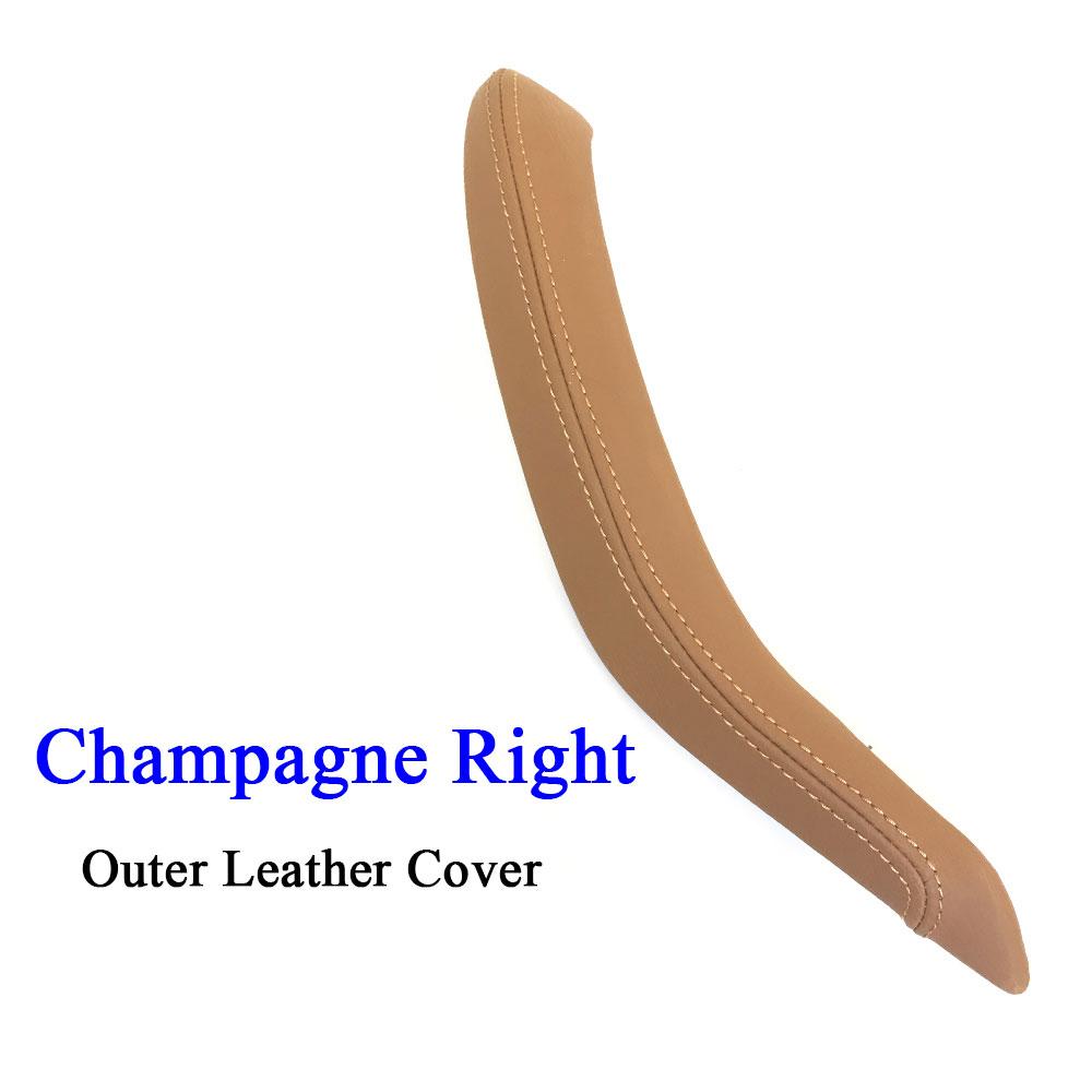 Manija de tracción de cuero para puerta Interior de pasajero, embellecedor de cubierta exterior de repuesto para BMW X5 X6 2014 2015 2016 2017, F15 F16, color negro