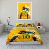 Ensemble de literie de football Neymar Jaune Parure de lit Housse de couette Taies d'oreiller Décoration de la maison (1 * Housse de couette 2 * Taies d'oreiller, sans couette)