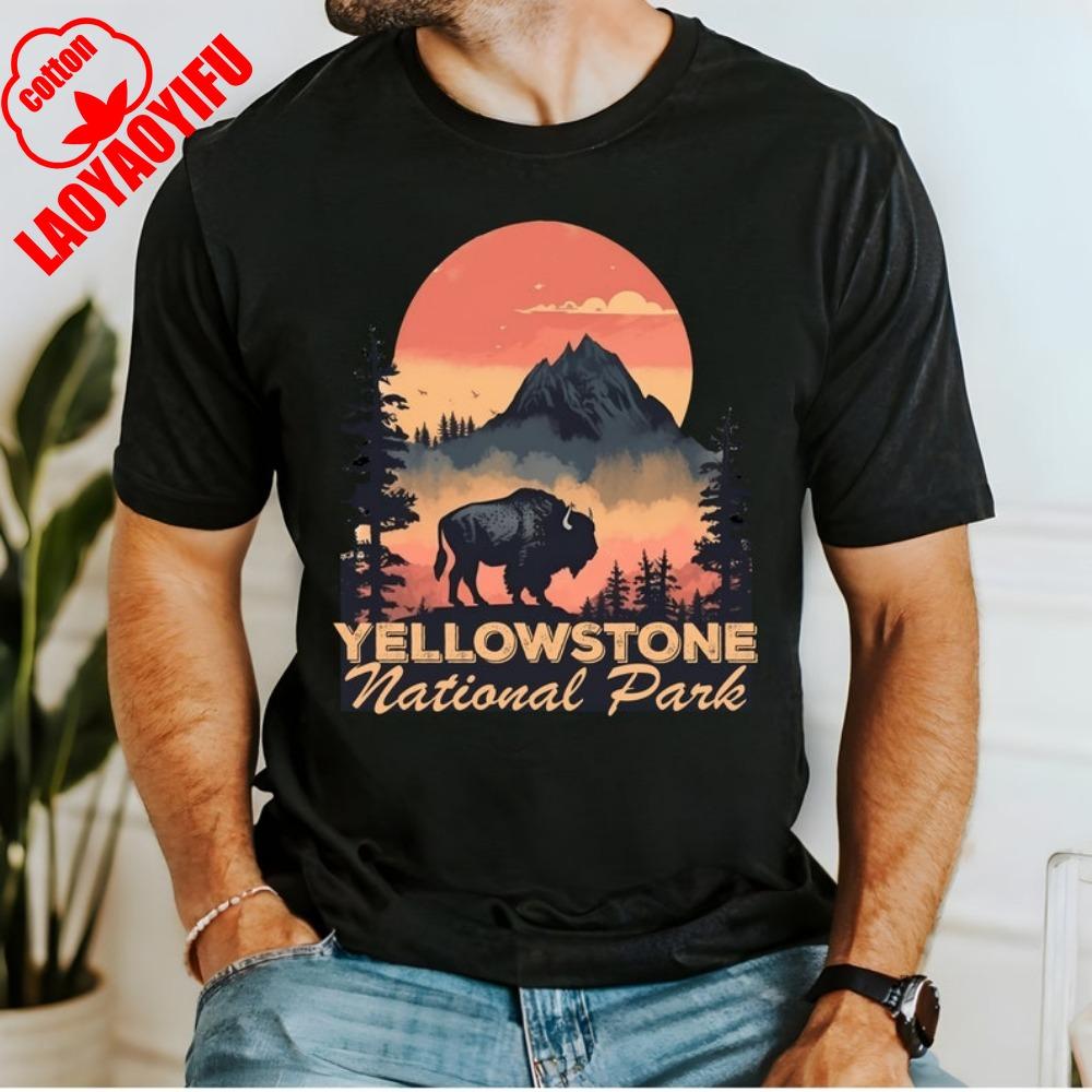 Yellowstone National Park Shirt Yellowstone State Park T-shirt Yellowstone Family Vacation Tee  Casual for Daily Wear