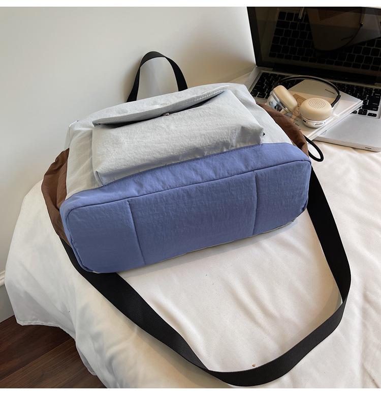 2025 Korean Style Color Block Patchwork Shoulder Bag: High-End, Large Capacity, Versatile, Single Shoulder & Crossbody Option