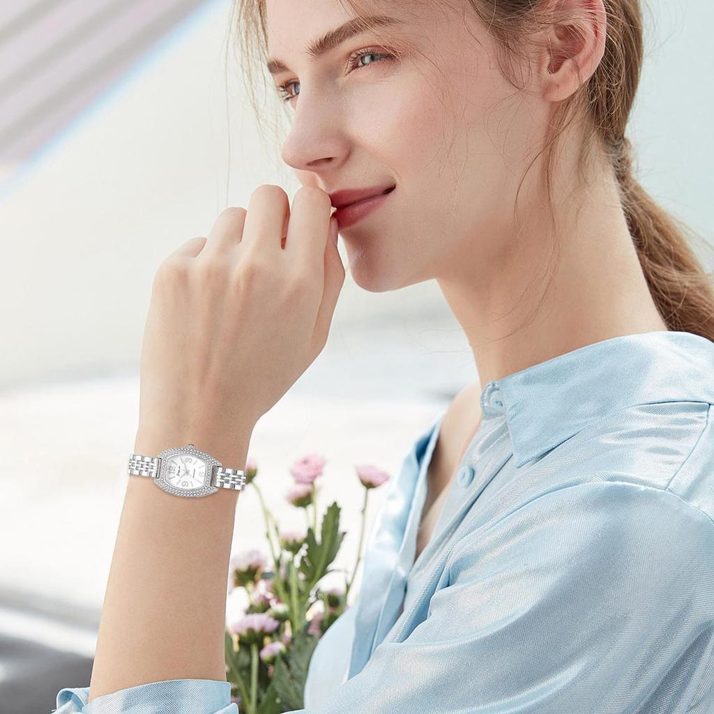Niedliche und einfache analoge Damenuhr: Wasserdichtes Edelstahlarmband Modeaccessoire - Valentinstag, Weihnachten, Geburtstagsgeschenk