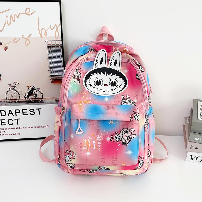

Новый детский милый рюкзак с мультяшным принтом, модный школьный рюкзак для мальчиков и девочек, легкий и универсальный розовый