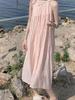 Summer Loose Pleated Large Skirt, Mid-length Dress, Korean Style Petite Vacation Style, Sleeveless Halter Dress for Women