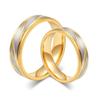 Titanium Steel Couple Rings Gold Color Simple Design Twisted Pattern Matching Rings for Couples