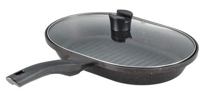 Bestco Grill Width Pink Diamond Removes Comes with Glass IH Pan, Brown, 33.5cm, Coat, Oil, Lid, Compatible, ND-4596