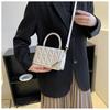 New Fashion Rhombus Quilted Faux Leather Shoulder Bag for Women Korean Style Chain Crossbody Square Purse
