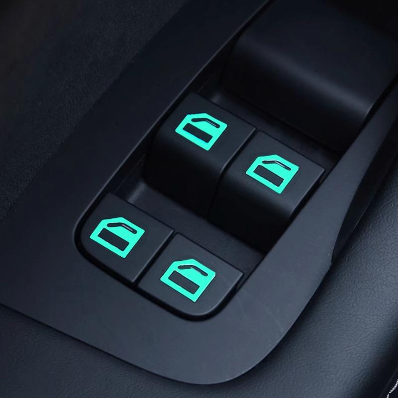 Car Window Lifter Luminous Button Sticker Switch Window Button Night Fluorescent Decals Stickers Auto Interior Decor Accessories