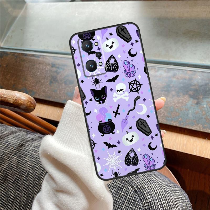 

Чехол-книжка Кошка и Луна Ведьмы для Realme 12 Pro Plus 11 13 14 C63 C61 C55 C51 C53 C25 C65 C67 C71 C75 GT6 GT7 15 Pro Realme 14 Pro Plus