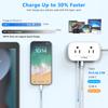 Power Multi Tap Universal Plug US 8-in-1 Outlet Power Strip AC Type C USB Port with 3.6FT Extension Cord Portable Network Filter