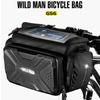 WILD MAN Waterproof Bicycle Bag Front Tube Frame Bike Handlebar Camera Pouch