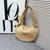 Handmade Woven Croissant Bag - Knotted Single Shoulder Underarm Tote