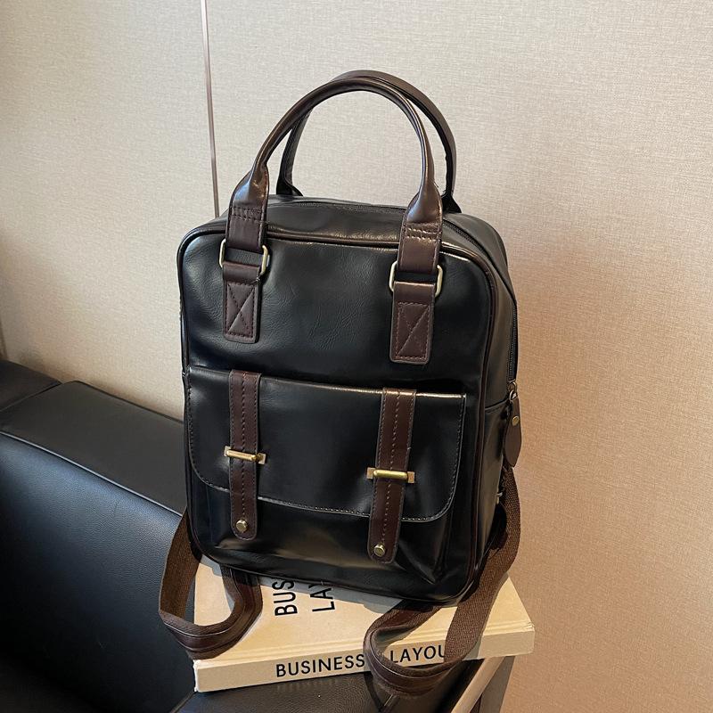 New Korean Style Popular and Fashionable Solid Color Student Schoolbag Casual Backpack