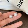 Fresh ~ Silver Hollow Flower Stud Earrings Women's Exquisite Small Design Earrings Everyday Joker Work Clothing Earrings