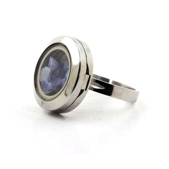 Stones and Minerals. Raw Benitoite Ring. Adjustable Waist.