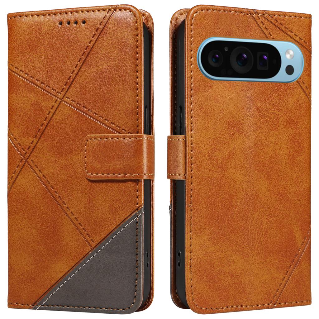 For Google Pixel 10 Pro/10/9 Pro/9 Case Geometric Line PU Leather Phone Cover with Card Holder