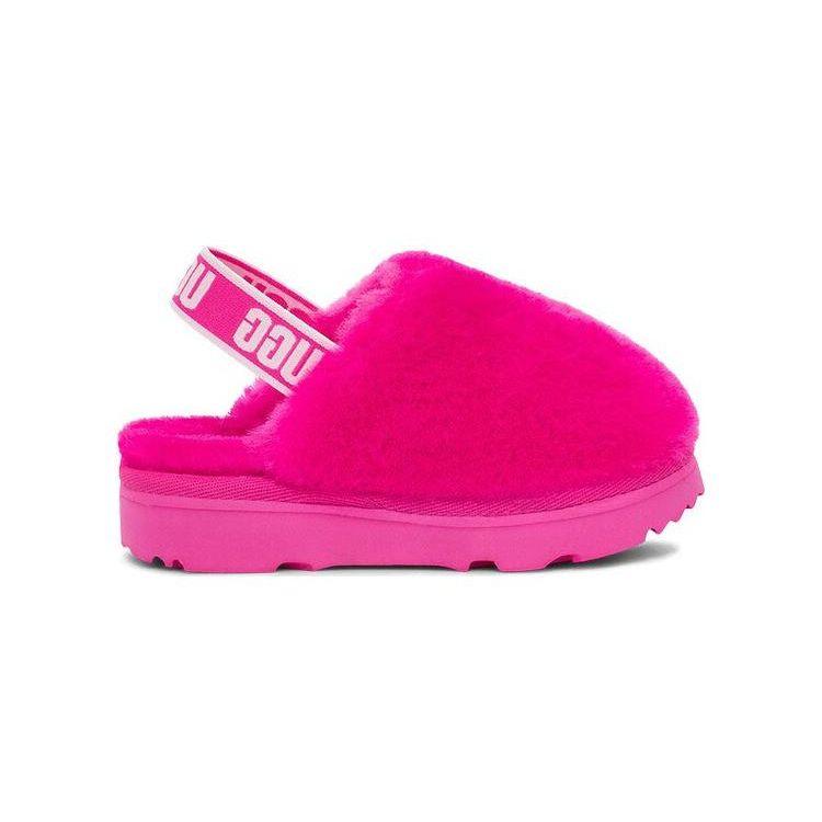 UGG Kids  Sheepskin Round Toe Elastic Band Sandals Kids Sandals Rose-Red 1123633T-RCR