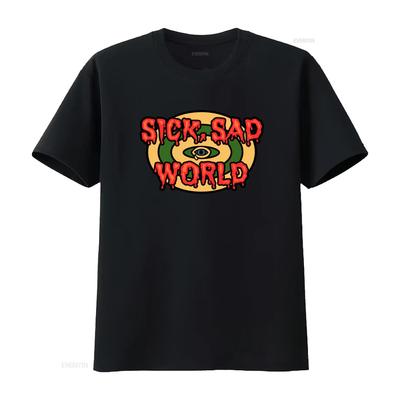 Sick Sad World T Shirt Unique Eye Design for Trendy Fashion Lovers Vintage Washed Stretched Unisex Top For Everyday Wear