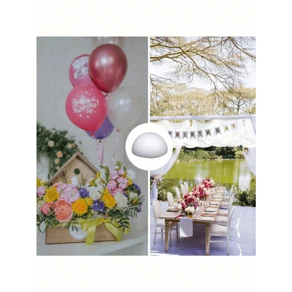 White Solid Foam Half Ball. Foam Blocks For Fresh And Artificial Flower Arrangements, Autumn Decorations, Halloween Decorations, Plant Decorations