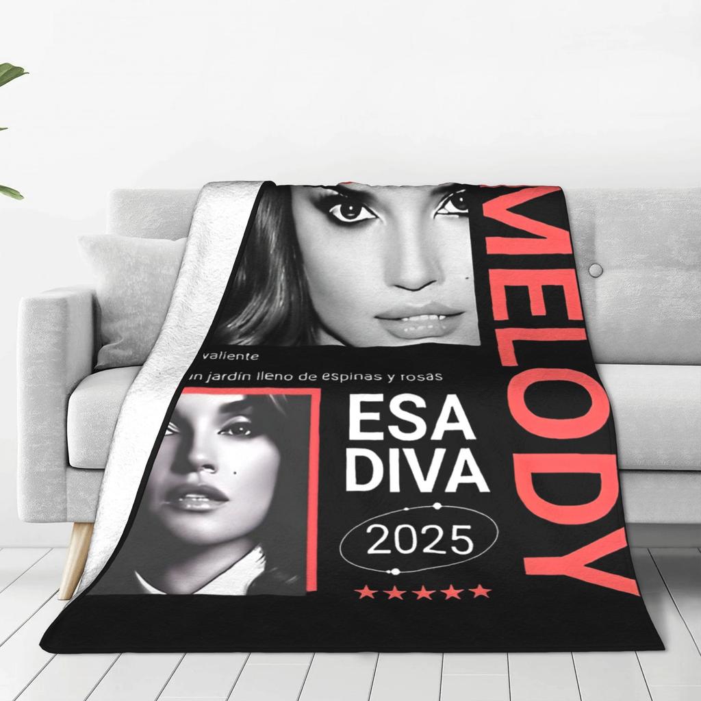 Melody Esa Diva Spain Eurovisions 2025 Blanket for Couch Soft Plush Blanket 50x60 Inch Multiple Sizes Bedspreads for All Seasons