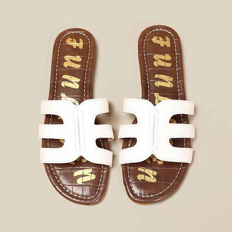 One-character slippers women's summer wear fashion casual versatile beach vacation style pregnant women non-slip soft bottom flat bottom sandals