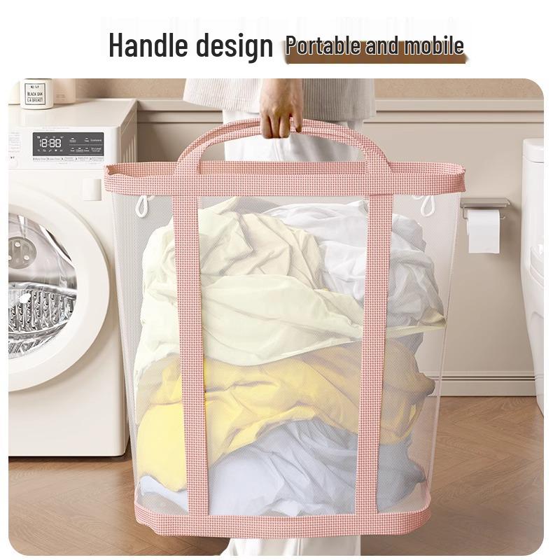 Wall-Mounted Foldable Laundry Basket: Large Capacity Bathroom Clothes Organizer
