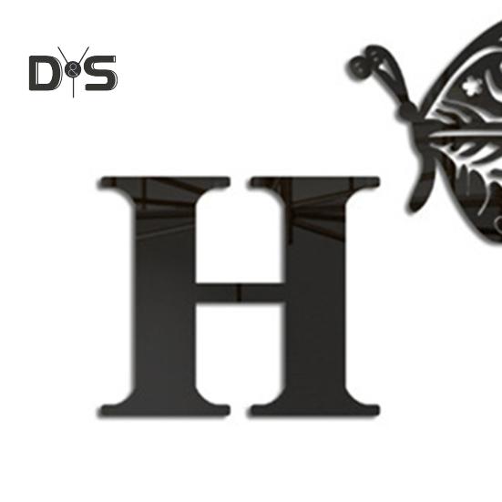 Mirror Home Letter Signs Acrylic Wall Stickers Letters Reflective Wall Decals for Living Room Bedroom Kitchen