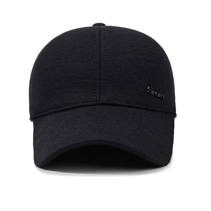 Men's Autumn Winter Baseball Cap Middle-Aged and Elderly Warm Hat Ear Protection Cotton Cap