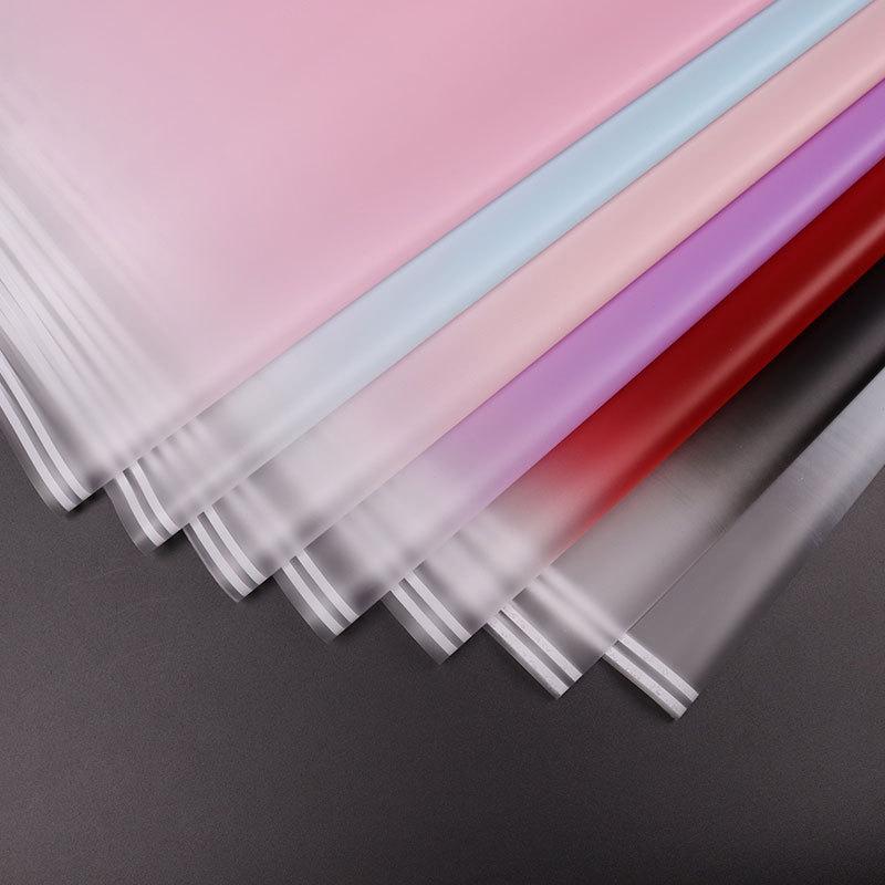 Flower Wrapping Paper Gradient Double Line Matte 56CM*56CM Crease Resistant for Proposal Bouquet Gift Packing Decor