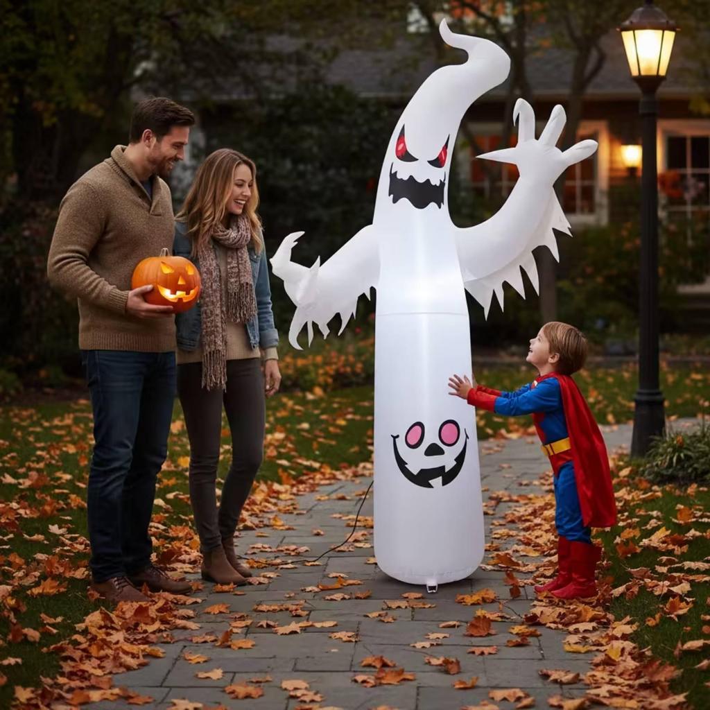 Inflatable Specters Halloween Decoration with Pumpkin