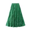 Gonna midi plissettata da donna in chiffon elastico a vita alta gonne lunghe a trapezio oscillante outfit boho casual da donna per vacanze al mare gonne lunghe plissettate svolazzanti