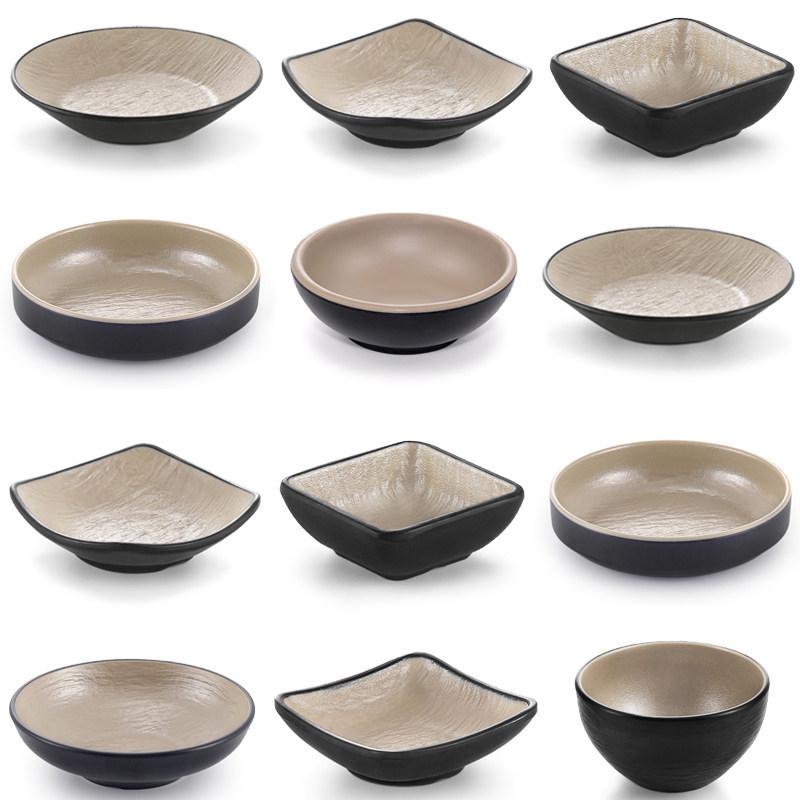 Japanese Melamine Hot Pot Sauce Dish with Two or Three Compartments for Seasoning and Snacks