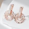 Unique Design Full Natural Zircon Dangle Earrings For Women Fashion  Rose Gold Color Romantic Daily Fine Jewelry