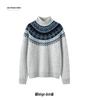 Women's Fair Isle High Neck Cashmere Pullover Sweater - Old Money Style.