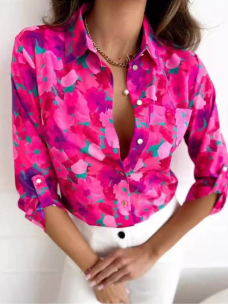 Women s Tie Dye Printed Long Sleeve Shirt.Shirts And Blouses,Women s Clothing Sales, New Women s Tops Shirt S